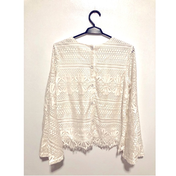 Boheme White Lace longue sleeves Blouse - Picture 4 of 5